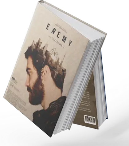 Enemy hardcover book standing open