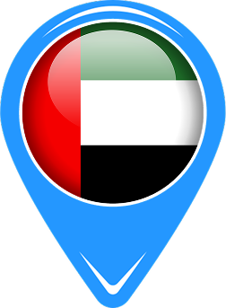 UAE flag location pin