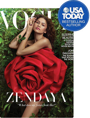 Vogue cover featuring Zendaya with USA Today bestselling author badge
