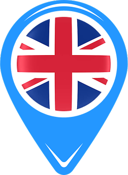 United Kingdom flag location pin